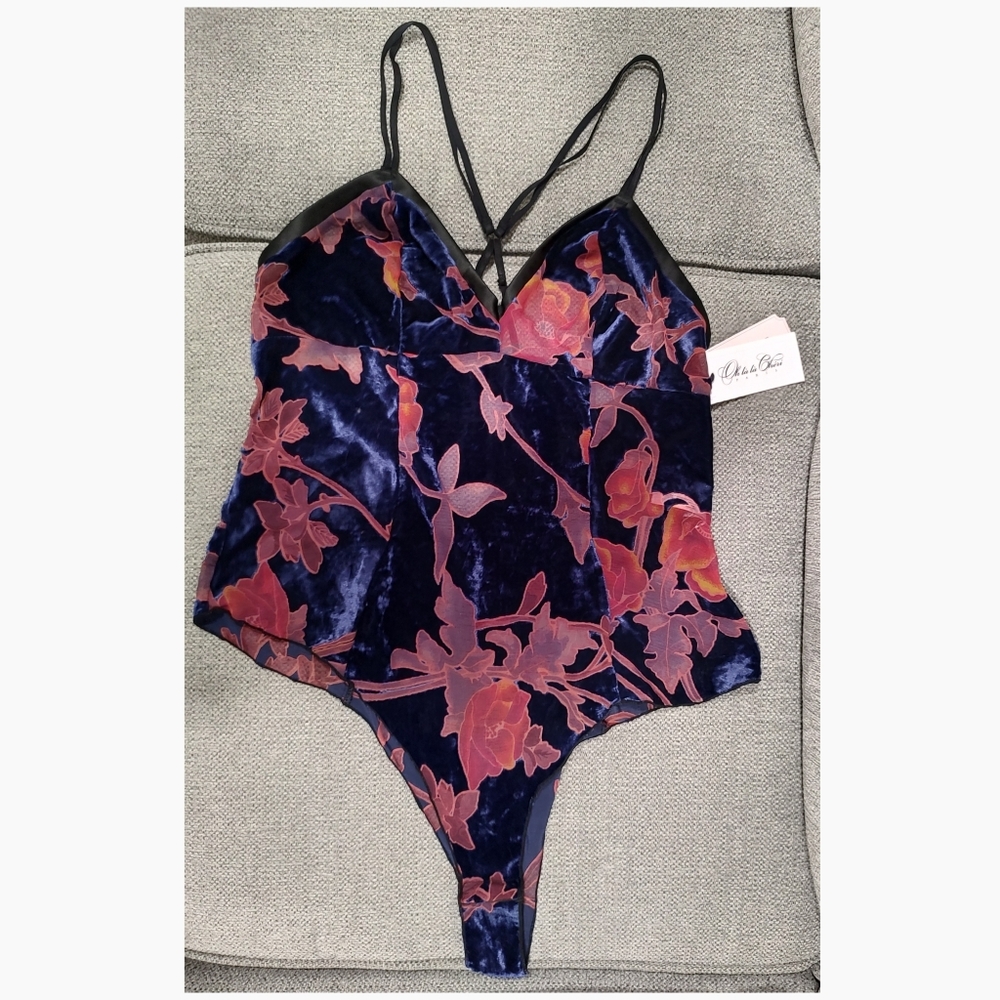 Oh là là Chérie Paris Velvet Burnout Lingerie Bodysuit